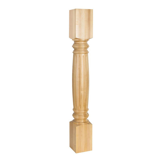 Hardware Resources Hard Maple Fluted Turned Post-DirectCabinets.com