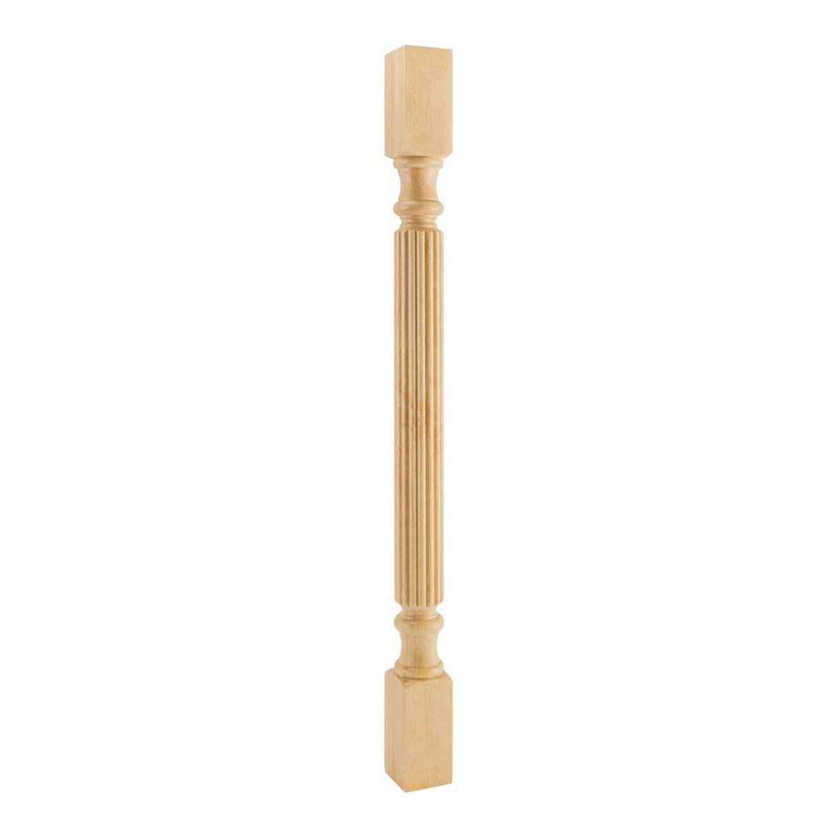 Hardware Resources Rubberwood Wood Post with Reed Pattern-DirectCabinets.com