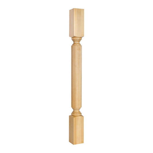 Hardware Resources 3" x 3" x 35-1/2" Alder Post with Reed Pattern-DirectCabinets.com