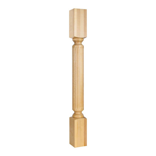 Hardware Resources Rubberwood Post with Fluted Pattern-DirectCabinets.com