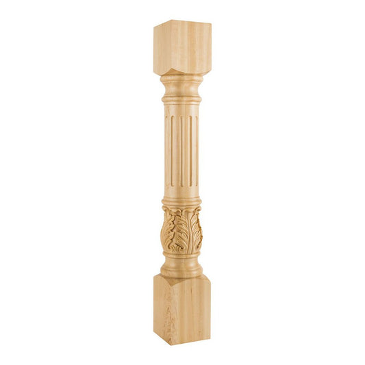 Hardware Resources White Birch Turned Acanthus Fluted Post-DirectCabinets.com