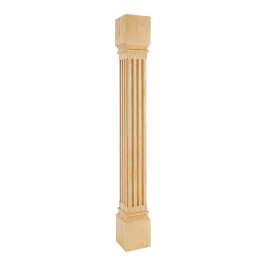 Hardware Resources 5" Square x 42" White Birch Fluted Post-DirectCabinets.com
