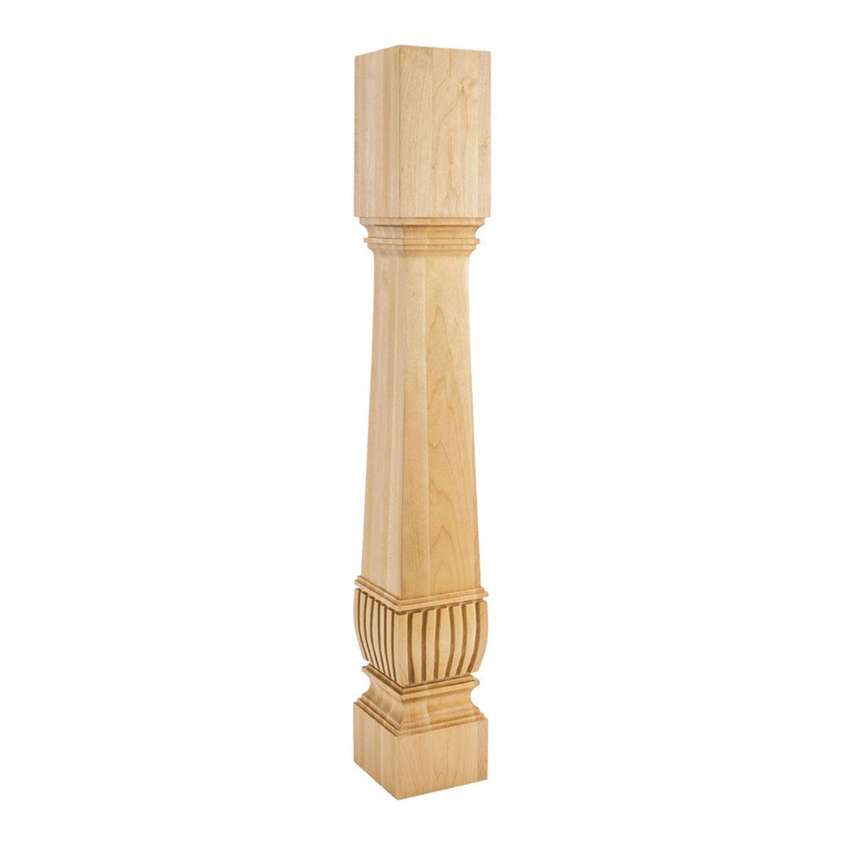 Hardware Resources 5" x 5" x 35-1/2" Rubberwood Arts and Craft Post with Reed Detail-DirectCabinets.com