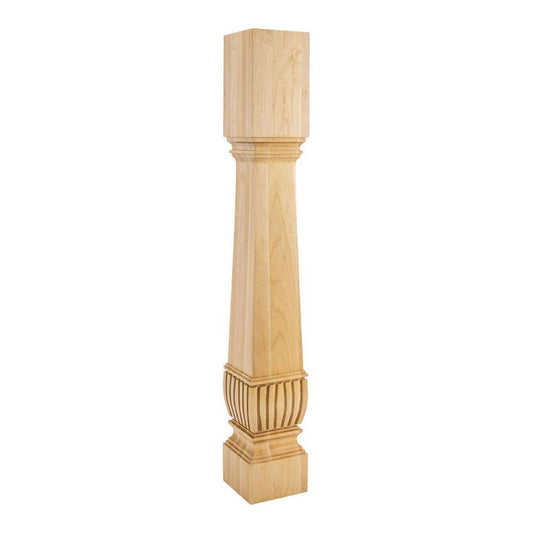 Hardware Resources 5" x 5" x 35-1/2" Rubberwood Arts and Craft Post with Reed Detail-DirectCabinets.com