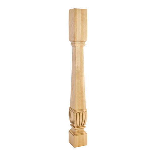 Hardware Resources 3-3/4" x 3-3/4" x 35-1/2" Cherry Arts and Craft Post with Reed Detail-DirectCabinets.com