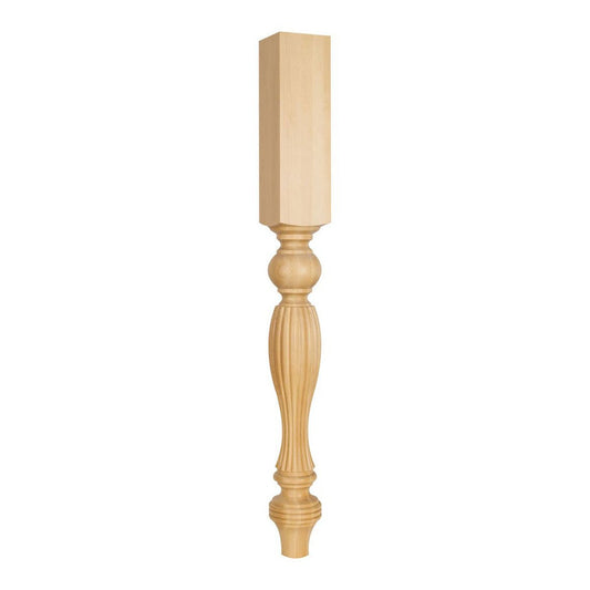 Hardware Resources Rubberwood Fluted Post / Leg-DirectCabinets.com