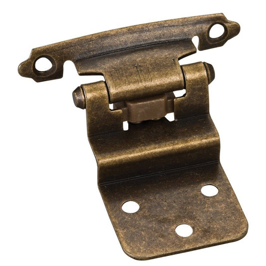 Hardware Resources 3/8" Inset Hinge with 4 - #5 x 5/8" Oval Head Screws, 6 - #6 x 1/2" Flat Head Screws and 2 Flat Form Pads-DirectCabinets.com