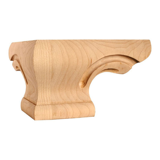 Hardware Resources Rubberwood Rounded Corner Pedestal Foot-DirectCabinets.com
