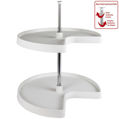 Hardware Resources Kidney Plastic Lazy Susan Set with Twist and Lock Pole-DirectCabinets.com