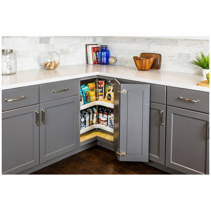 Hardware Resources Kidney Plastic Lazy Susan Set with Chrome Hubs-DirectCabinets.com