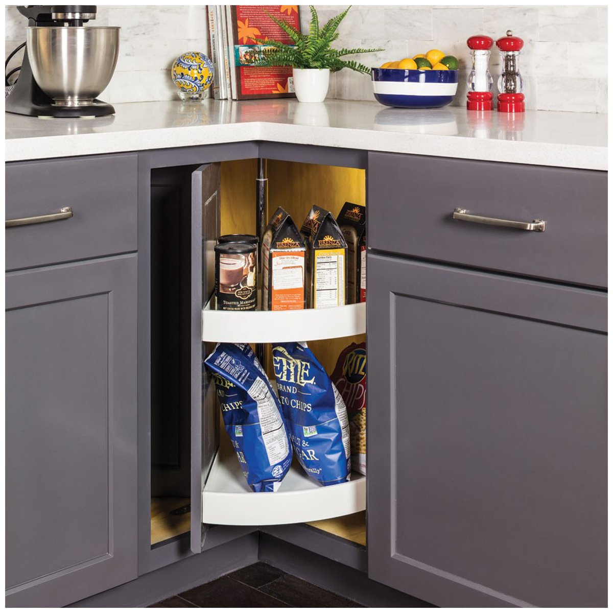 Hardware Resources Pie-Cut Plastic Lazy Susan-DirectCabinets.com