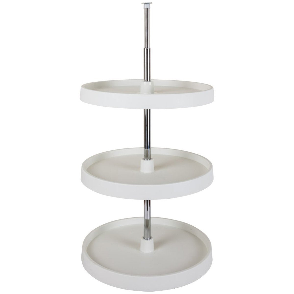 Hardware Resources 18" Diameter Round Plastic Lazy Susan Set with Twist and Lock Pole-DirectCabinets.com