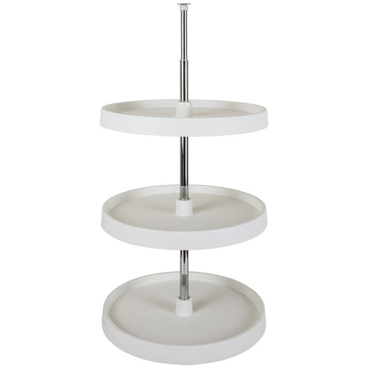 Hardware Resources 18" Diameter Round Plastic Lazy Susan Set with Twist and Lock Pole-DirectCabinets.com