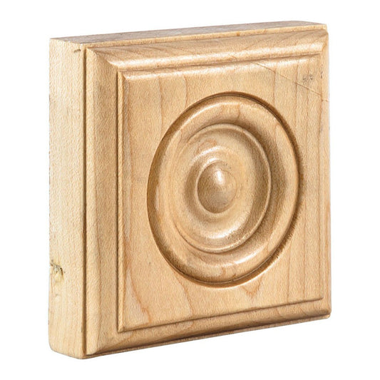 Hardware Resources 3" x 3" x 7/8" Oak Traditional Rosette Moulding-DirectCabinets.com