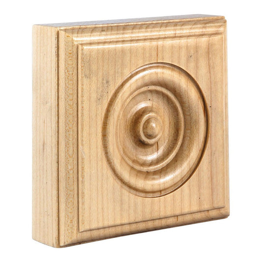 Hardware Resources 3-1/2" x 3-1/2" x 1-1/8" Alder Traditional Rosette Moulding-DirectCabinets.com