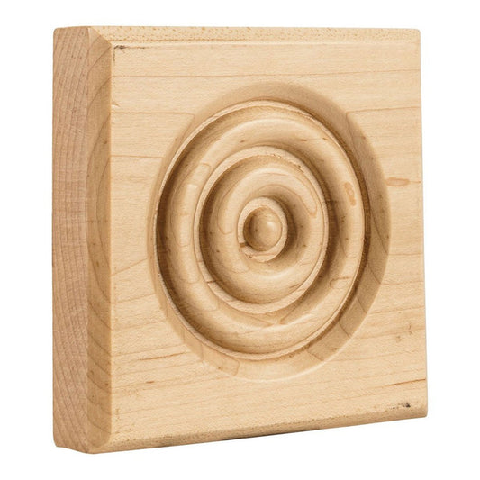 Hardware Resources 4" x 4" x 1" Traditional Rosette Moulding-DirectCabinets.com