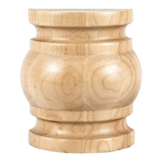 Hardware Resources 3-1/4" x 1-5/8" x 3-1/2" Hard Maple Traditional Spool Splice-DirectCabinets.com
