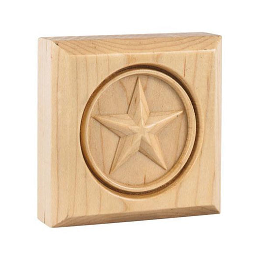 Hardware Resources 3" x 3" x 7/8" Alder Star Rosette Moulding-DirectCabinets.com