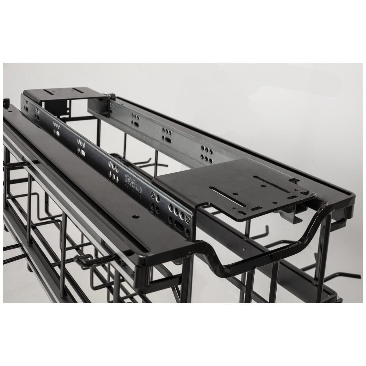 Hardware Resources Hanging Pan Organizer with Lid Storage in Black Nickel-DirectCabinets.com