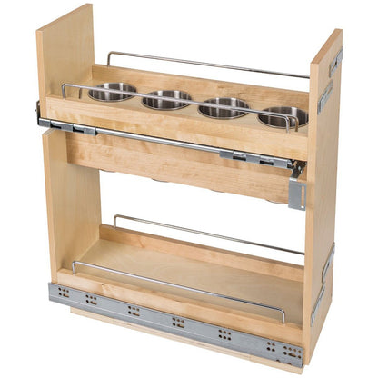 Hardware Resources 8 Inch "No Wiggle" Utensil Bin Base Cabinet Pullout Built on Premium Soft-close Slides-DirectCabinets.com