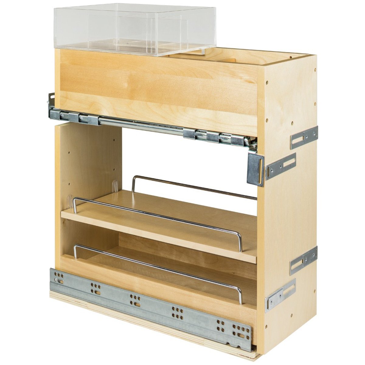 Hardware Resources Divided Acrylic Top Tray for Vanity Pullout-DirectCabinets.com