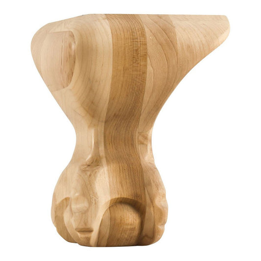 Hardware Resources 4-1/2" x 4-1/2" x 6" Oak Ball and Claw Traditional Leg-DirectCabinets.com