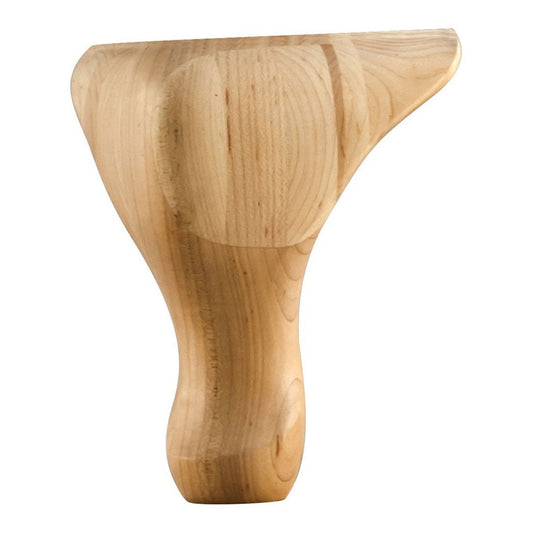 Hardware Resources 4-1/4" x 4-1/4" x 6" Rubberwood Queen Anne Traditional Leg-DirectCabinets.com