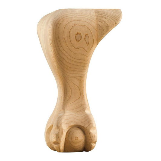 Hardware Resources 4-1/2" x 4-1/2" x 8" Rubberwood Ball and Claw Traditional Leg-DirectCabinets.com