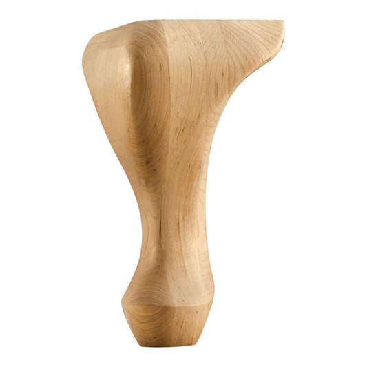 Hardware Resources 4-1/2" x 4-1/2" x 8" Rubberwood Queen Anne Traditional Leg-DirectCabinets.com